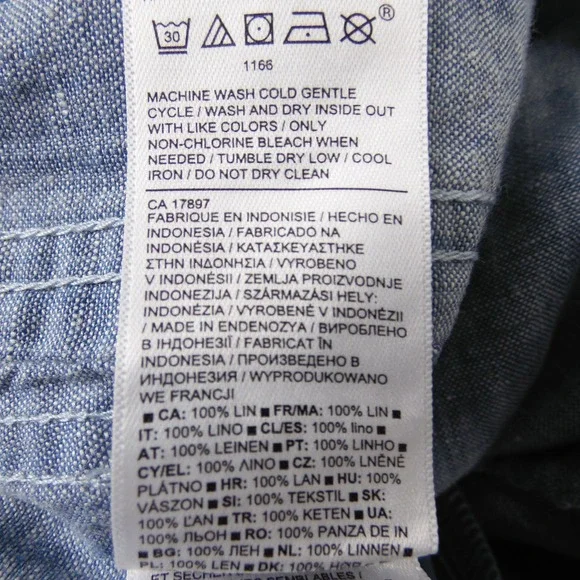 Athleta Blue Linen Blend Drawstring Zip Pocket Jogger Pants Women Size 10‎ - Picture 12 of 12